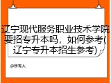 辽宁现代服务职业技术学院要招专升本吗，如何参考(辽宁专升本招生参考)