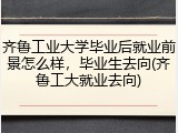 齐鲁工业大学毕业后就业前景怎么样，毕业生去向(齐鲁工大就业去向)