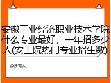 安徽工业经济职业技术学院什么专业最好，一年招多少人(安工院热门专业招生数)