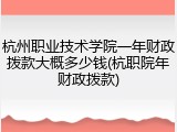 杭州职业技术学院一年财政拨款大概多少钱(杭职院年财政拨款)