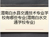 渭南白水县交通技术专业学校有哪些专业(渭南白水交通学校专业)