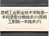 昆明工业职业技术学院是一本吗录取分数线多少(昆明工职院一本线多少)