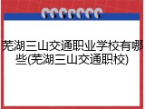 芜湖三山交通职业学校有哪些(芜湖三山交通职校)