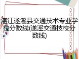 湛江遂溪县交通技术专业学校分数线(遂溪交通技校分数线)