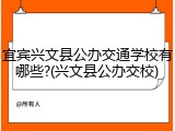 宜宾兴文县公办交通学校有哪些?(兴文县公办交校)