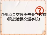 沧州沧县交通类专业学校有哪些(沧县交通学校)