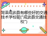 菏泽成武县有哪些好的交通技术学校呢("成武县交通技校")