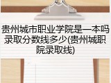 贵州城市职业学院是一本吗录取分数线多少(贵州城职院录取线)