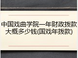 中国戏曲学院一年财政拨款大概多少钱(国戏年拨款)