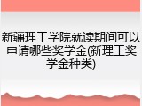 新疆理工学院就读期间可以申请哪些奖学金(新理工奖学金种类)