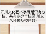 四川文化艺术学院是否有分校，共有多少个校区(川文艺分校及校区数)