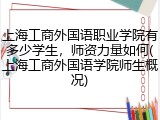 上海工商外国语职业学院有多少学生，师资力量如何(上海工商外国语学院师生概况)