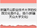 新疆天山职业技术大学的校园文化是什么，简介(新疆天山大学文化)