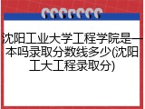 沈阳工业大学工程学院是一本吗录取分数线多少(沈阳工大工程录取分)