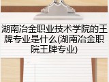 湖南冶金职业技术学院的王牌专业是什么(湖南冶金职院王牌专业)