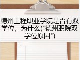 德州工程职业学院是否有双学位，为什么("德州职院双学位原因")