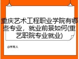 重庆艺术工程职业学院有哪些专业，就业前景如何(重艺职院专业就业)