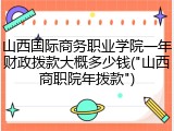 山西国际商务职业学院一年财政拨款大概多少钱("山西商职院年拨款")