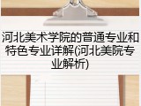 河北美术学院的普通专业和特色专业详解(河北美院专业解析)