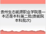 贵州生态能源职业学院是一本还是本科第二批(贵能院本科批次)