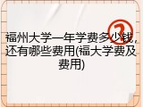 福州大学一年学费多少钱，还有哪些费用(福大学费及费用)
