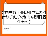 南充电影工业职业学院招生计划详细分析(南充影职招生分析)