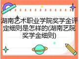 湖南艺术职业学院奖学金评定细则是怎样的(湖南艺院奖学金细则)