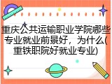 重庆公共运输职业学院哪些专业就业前景好，为什么(重铁职院好就业专业)