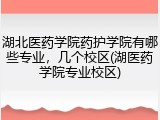 湖北医药学院药护学院有哪些专业，几个校区(湖医药学院专业校区)