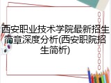 西安职业技术学院最新招生简章深度分析(西安职院招生简析)