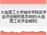 大连理工大学城市学院奖学金评定细则是怎样的(大连理工奖学金细则)