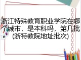 浙江特殊教育职业学院在哪个城市，是本科吗，第几批(浙特教院地址批次)