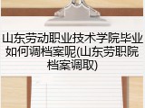山东劳动职业技术学院毕业如何调档案呢(山东劳职院档案调取)