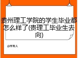 贵州理工学院的学生毕业都怎么样了(贵理工毕业生去向)
