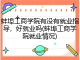 蚌埠工商学院有没有就业指导，好就业吗(蚌埠工商学院就业情况)