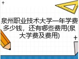 泉州职业技术大学一年学费多少钱，还有哪些费用(泉大学费及费用)