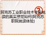 阿克苏工业职业技术学院就读的真实感觉如何(阿克苏职院就读体验)