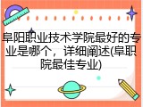 阜阳职业技术学院最好的专业是哪个，详细阐述(阜职院最佳专业)