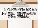 山东铝业职业学院有没有在职研究生，如何申请(山铝职院在职研申请)