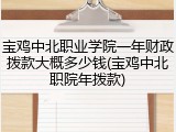 宝鸡中北职业学院一年财政拨款大概多少钱(宝鸡中北职院年拨款)