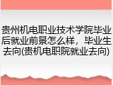 贵州机电职业技术学院毕业后就业前景怎么样，毕业生去向(贵机电职院就业去向)