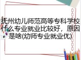 抚州幼儿师范高等专科学校什么专业就业比较好，原因是啥(幼师专业就业优)