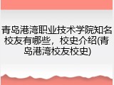 青岛港湾职业技术学院知名校友有哪些，校史介绍(青岛港湾校友校史)