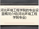 河北环境工程学院的专业设置概况介绍(河北环境工程学院专业)