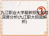 九江职业大学最新招生简章深度分析(九江职大招简解析)