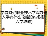 宁夏财经职业技术学院办理入学有什么攻略没(宁财院入学攻略)