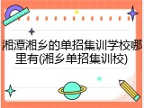 湘潭湘乡的单招集训学校哪里有(湘乡单招集训校)