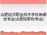 合肥经济职业技术学校有哪些专业(合肥经职校专业)