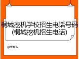 桐城挖机学校招生电话号码(桐城挖机招生电话)