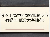 考不上高中分数很低的大学有哪些(低分大学推荐)
